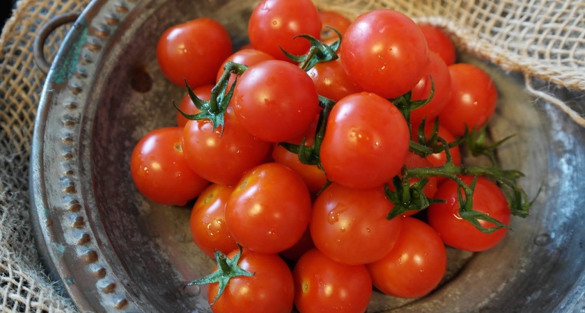 tomates cherry en plato